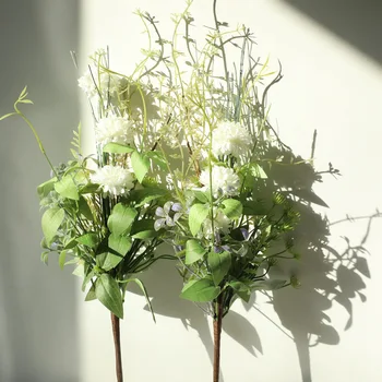 5 Adet / grup Simülasyon Clematis Yapay Çiçekler Çelenk Düğün El Tutma Buket Ev Dekorasyon Masa Vazo Çiçek Düzenleme