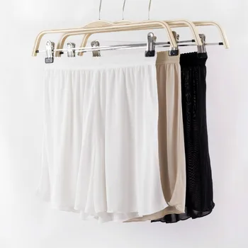Saf İpek Kadın Nefes Tayt Rahat Render Pantolon Kısa Güvenlik Yumuşak Pantolon Siyah/Beyaz / Bej Renk Seçmek İçin