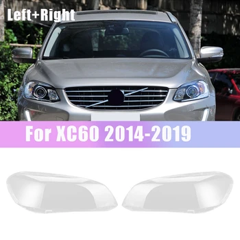 Sol + Sağ Volvo XC60 2014-2019 Araba far camı Kapak Ön Far abajur lambası Kabuk Kapak Temizle