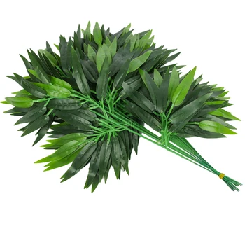20 adet sarmaşık yaprağı Yeşillik Bitki Yapay Yapraklar Asma Bambu Yaprağı Ev Dekorları