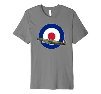 Sıcak Satılık Erkek Pamuk İngiltere Raf Spitfire Savaş Tişört Tee Gömlek Yaz T Gömlek Askeri Ww2 Warbird Harajuku Streetwear