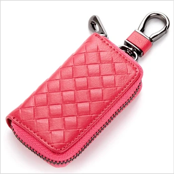 Hakiki Deri Anahtarlık Erkek Kadın Anahtarlık Organizatör Kılıfı Bölünmüş Araba anahtar çantası Cüzdan Kahya Anahtar Kutu Mini kart çantası