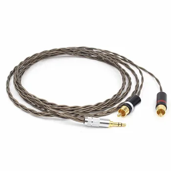 HIFI 3,5mm Stereo auf 2 Cinch-stecker Kabel Odin Siver berzogene 3,5mm zu Doppel RCA Stecker Audio aux Kabel