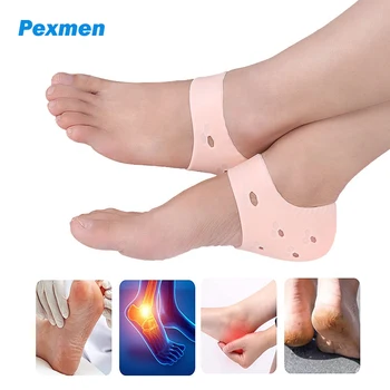 Pexmen 4 Pcs Jel Topuk Koruyucular Yastıkları Metatarsal Pedleri Iyileşmek Kuru Çatlak Cilt Bakımı Ağrı kesici Ayak Bakımı Aracı için erkekler & kadın