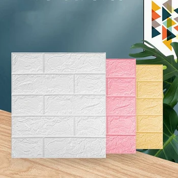 20 Adet Kendinden Yapışkanlı 3D Tuğla Sticker DIY Su Geçirmez Köpük Duvar Kağıdı Odası Mutfak Çatı Tavan Arka Plan Duvar Çıkartmaları
