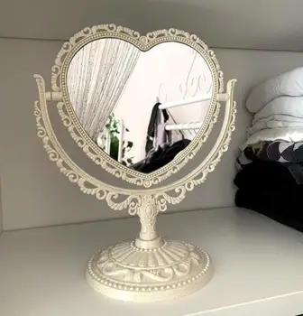GU218 Masaüstü makyaj aynası AŞK Dönebilen Gotik Ayna Kelebek Gül Dekor Güzellik Aracı Yuvarlak Oval Kalp Şekli Makyaj