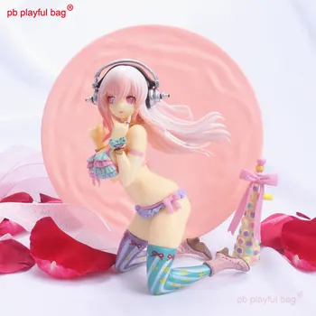 Oynak PB Çanta Anime Figürü SUPERSONICO 13 CM PVC Şeker Renk Seksi Mayo Diz Çökmüş Oyuncaklar Koleksiyonu Dekorasyon Hediye oyuncak HG236