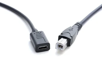 C tipi dişi konnektör USB 2.0 B Tipi Erkek Veri Kablosu Adaptörü İçin cep telefonu Yazıcı sabit disk Dosya Transferi Hızlı