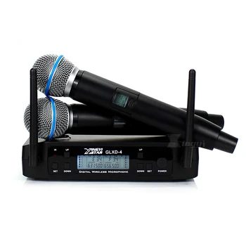 GLXD4 UHF Kablosuz Mikrofon Profesyonel BETA58A BETA 58A El Kablosuz Mikrofon Alıcısı Karaoke Konuşma Hoparlör