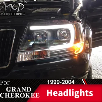 Kafa Lambası Araba Jeep Grand Cherokee 1999-2004 İçin Farlar Sis Farları Gündüz Çalışan İşık DRL H7 LED Bi Xenon Ampul Araba Aksesuarı