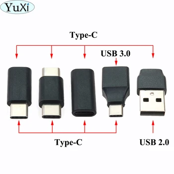 YuXi 2 adet USB 3.0 / USB 2.0 Erkek USB Tip C Dişi OTG Veri Adaptörü Dönüştürücü Tip-c Kablo Adaptörü