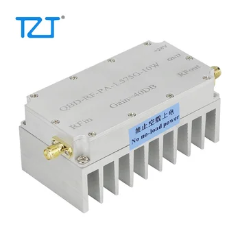 TZT 1.5-1.6 GHz RF güç amplifikatörü 40DB GPS Beidou güç amplifikatörü QBD-RF-PA-1.575 G-10W ısı emici ile