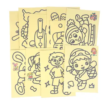 5 adet / grup Kağıt Renkli Kum Kum Boyama Çocuk Çocuk Çizim Oyuncaklar Resimleri Çocuk DIY El Sanatları Eğitim Oyuncak Çocuklar İçin Hediye