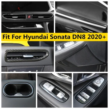 Pencere Kaldırma / Kapı Hoparlör / Dashboard Hava Firar / Su Bardağı Kapağı Trim Aksesuarları İç Hyundai Sonata İçin DN8 2020 - 2023 