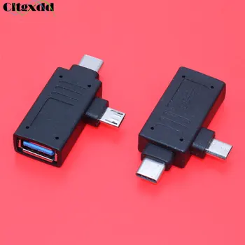 Cltgxdd 1 ADET 2 İn 1 Splitter OTG Adaptör USB 3.0 Dişi mikro USB Tip - C Erkek Dönüştürücü Samsung Xiaomi İçin USB3. 0 Konektörü
