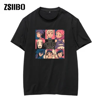 Japon animesi Chinchilla tshirt kadın stüdyo Ghibli Hayao Miyazaki Erkek ve kadın karikatür elbise yaz komik tişört Unisex