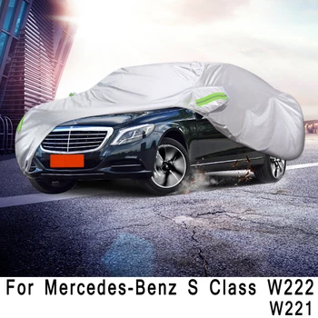 Tam Araba Kapakları Açık Güneş UV Koruma Toz Yağmur Kar Oxford kumaş Koruyucu Mercedes Benz S Sınıfı İçin W221 W222 Aksesuarları