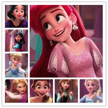 5D DİY Elmas Boyama Disney Prenses Güzel Kız Rhinestones El Elmas Nakış Mozaik Ev Oturma Odası Dekor Çocuk Hediyeler