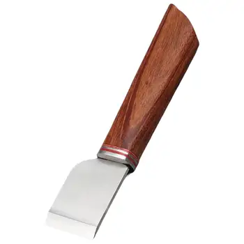 Yüksek Hızlı Çelik Deri Kesme Bıçağı Kenar Kesici Ahşap Saplı Yardımcı Oyma Kenar Bıçak Aracı Deri Çalışma DIY