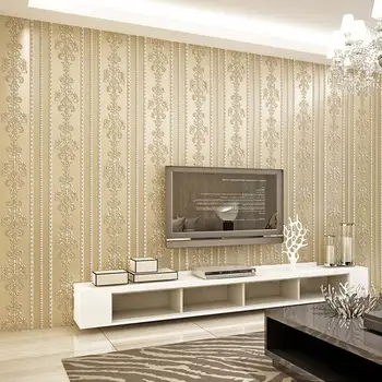 Modern Şam Şerit Dokunmamış Akın Duvar Kağıdı Papel De Parede Çiçek duvar kağıdı Rulo Oturma Odası Yatak Odası Kanepe Arka Plan