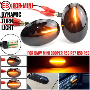 Dinamik LED sinyal lambası BMW MINI Cooper İçin R55 R56 R57 R58 R59 CL-R56-LSM-SM Araba Yan İşaretleyici Tekrarlayıcı Lamba 2007-2013