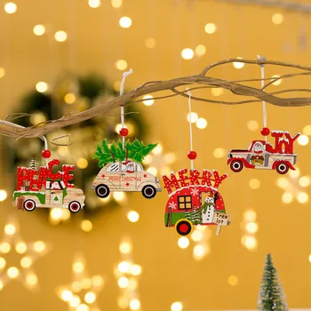Noel Ağacı Süsleme DIY Ahşap Asılı Kolye Bebek Noel Baba Kardan Adam Ev Dekorasyonu Noel Hediyesi 2 adet