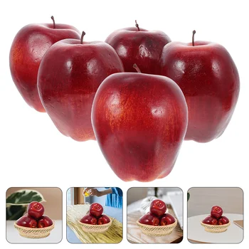 Elma Yapay Kırmızı Meyve Sahte Meyve Modeli Dekorasyon Prop Gerçekçi Dekor Sahte Simülasyon Mutfak Ev Gerçekçi