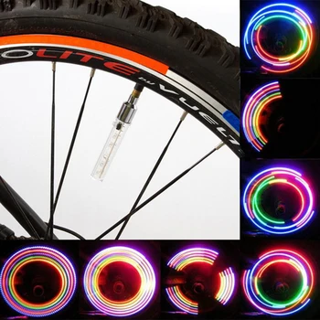 5 LED renkli ışıklar bisiklet Tekerleği bisiklet lastiği el feneri Lastik supap ışığı Kapaklar Tekerlek konuşmacı LED ışık aksesuarları