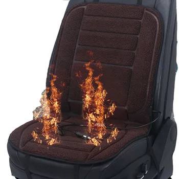 2017 Marka Pop elektrikli 12 v ısıtma yapay kürk araba koltuğu kapakları, sıcak tutmak araba yastıkları, kış Infrated ısıtmalı koltuk minderi FR8 X25