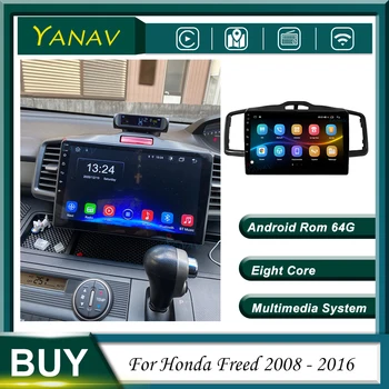 128G Android 2 Din Araba Radyo Stereo Alıcısı Honda Freed 2008-2016 İçin GPS Navigasyon Video Multimedya MP3 Oynatıcı ile Carplay