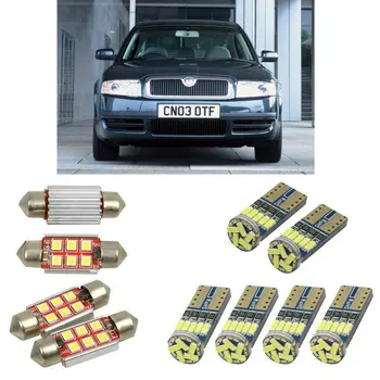 Iç led Araba ışıkları Skod-a süper 1 3u4 sedan araba aksesuarları Plaka Lambası 12 adet