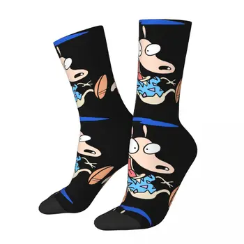 Hip Hop Retro Atlama Çılgın erkek varis çorabı Unisex Rockos Modern Yaşam Sokak Stili Dikişsiz Baskılı Komik Mutlu Ekip Çorap