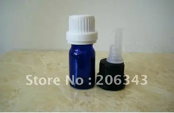 kozmetik ambalaj için plastik damlalıklı ve kapaklı 5ml mavi uçucu yağ şişesi