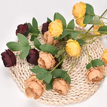 6 Kafaları Şakayık yapay çiçekler Düğün Dekorasyon Sahte Çiçekler Ev Dekorasyon Aksesuarları Oturma Odası için Flores Artificiales