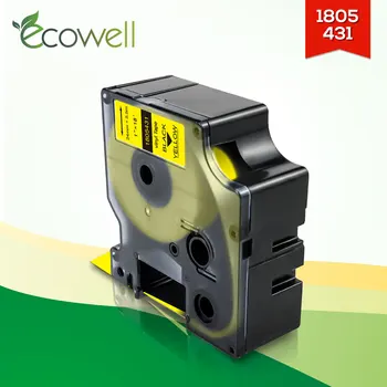 Ecowell 1 Adet 1805431 24mm etiket Dymo Rhino IND vinil etiket 1805431 Siyah Sarı Dymo Rhino 4200,5000,5200 Etiket Makinesi