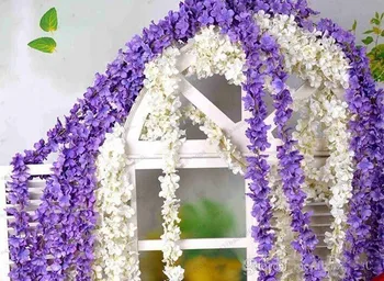 2 M Süper Uzun Yapay Ortanca Wisteria Çiçek DIY Simülasyon Düğün kemerli kapı Ev Duvar Asılı düğün çelengi dekor