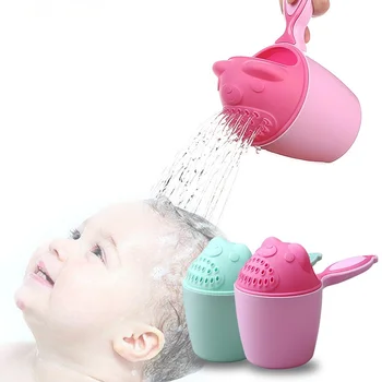 Sevimli Karikatür Bebek Banyo Toddle Şampuan Fincan Çocuk Banyo Bebek Duş Kaşık Çocuk Banyo Aracı