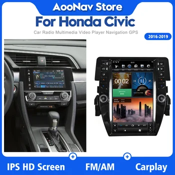 2Din Android GPS Navigasyon Araba Radyo Honda Civic 2016 -2019 İçin stereo Multimedya Oynatıcı kablosuz carplay kafa ünitesi dokunmatik Ekran