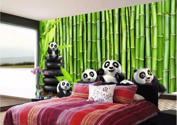 Özel duvar 3d odası duvar kağıdı Manzara Yeşil bambu güzel panda duvar kağıtları ev dekor 3d duvar resimleri duvar kağıdı duvarlar için 3 d