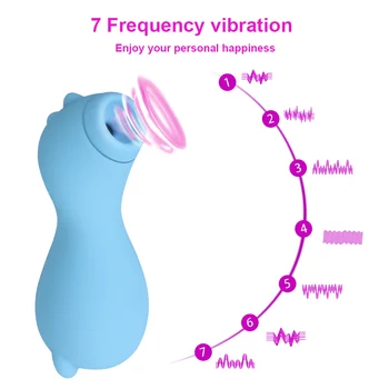 Titreşimli Oral Seks 7 Hızları Kadın Masturbator Silikon Meme Emme Vibratör Klitoris Enayi Stimülatörü Seks Oyuncakları Kadınlar için