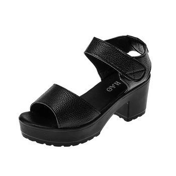 2020 Sıcak Moda Yaz yeni orta topuk kama topuk platform sandaletler kız öğrenci kalın topuk yüksek topuk ayakkabı
