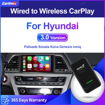Carlinkit 3.0 Kablosuz CarPlay Adaptörü için Hyundai Palisade Sonata Kona Genesis Ioniq Accent Azera Grandeur Mistra Tucson Rouens