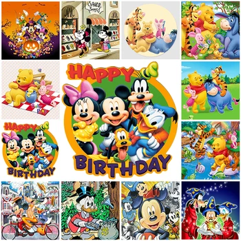 5D DIY Elmas Boyama Disney Winnie The Pooh Mickey Mouse Donald Ördek Elmas Nakış Çapraz Dikiş Kiti Mozaik Ev Dekor