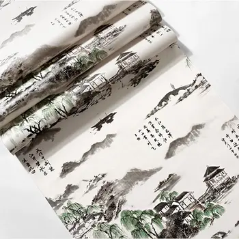 9.5 m Çin Japon Tarzı Manzara Mürekkep Boyama Duvar Kağıdı Yatak Odası Oturma Çalışma Odası Ofis Çayevi Duvar Kağıdı Ev Dekor