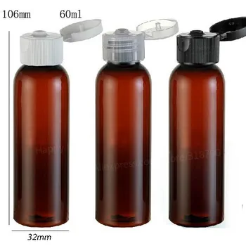 30x60 ml Sıcak Satış Amber Kahverengi PET Losyon Şişesi Kapaklı 60cc Şampuan ve Kozmetik plastik saklama kutusu