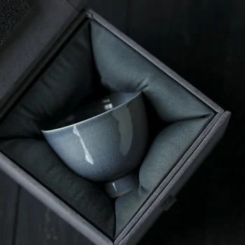 Deniz Mavi Fırın Ru Tesisat Fincan Jingdezhen Çay Seti Kung Fu Çay Bardağı Ana Fincan Tek Fincan Kişisel Çay Bardağı Ru Tesisat Çay Gereçleri