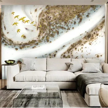 Milofi özelleştirilmiş 3D baskılı duvar kağıdı duvar modern minimalist soyut altın doku TV arka plan duvar
