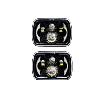 2 * Evrensel LED kafa lambaları Beyaz Amber Kare LED projektör Farlar Dönüş Sinyali H4651 için Chevrolet / Ford / Nissan / Oldsmobile
