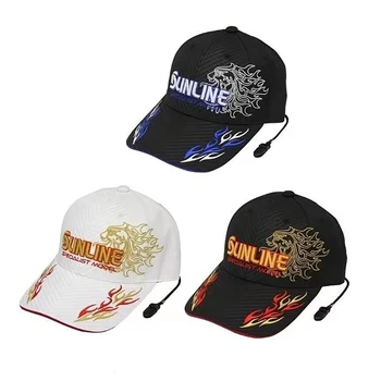 SUNLINE balıkçılık şapkası 2023 Yeni Yaz Spor Kap erkek Siyah Mektup Nakış Güneş Koruyucu Kap Velcro Ayarlanabilir güneş şapkası Kova Şapka