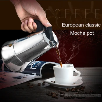 Paslanmaz Çelik cezve Mocha Espresso Latte Percolator Soba kahve makinesi Pot Percolator İçecek Aracı Cafetiere Latte Stovetop
